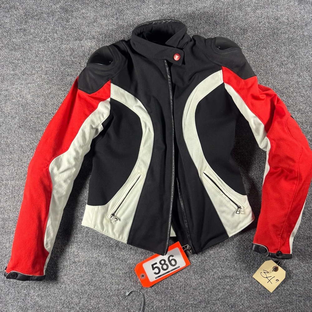 Dainese Domina Motorcycle Womens Jacket Black Armor Zip Moto Riding Size 40 EU